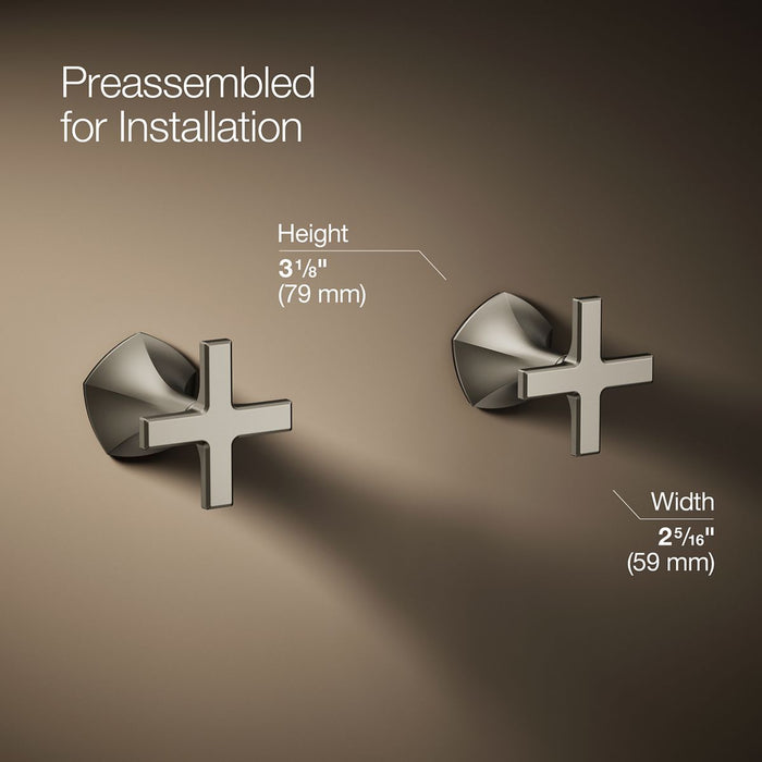KOHLER K-T27013-3 Occasion Wall-mount bathroom sink faucet Cross handle trim, 1.2 gpm