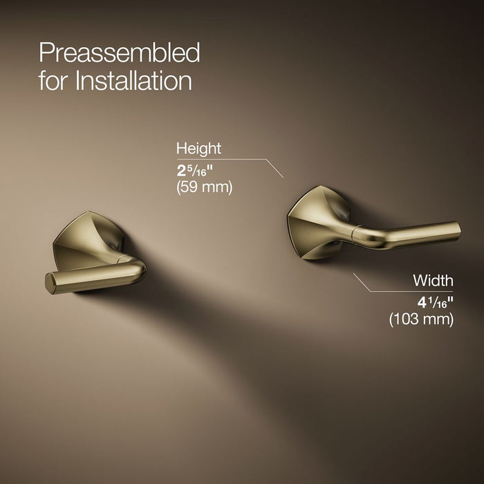 KOHLER K-T27013-4 Occasion Wall-mount bathroom sink faucet Lever handle trim, 1.2 gpm, vibrant french gold - view 2