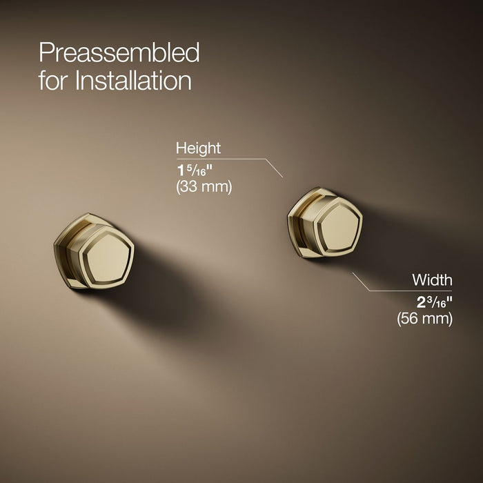 KOHLER K-T27013-9 Occasion Wall-mount bathroom sink faucet Knob handle trim, 1.2 gpm, vibrant french gold - view 2