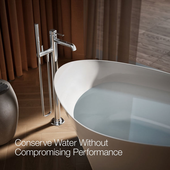 KOHLER K-T27025-4 Occasion Floor-mount bath filler trim with handshower, polished chrome - view 4