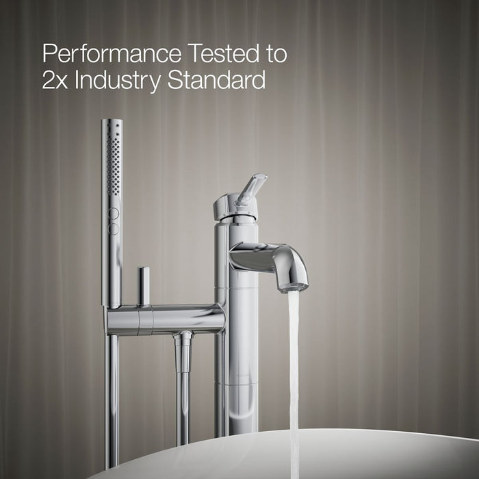 KOHLER K-T27025-4 Occasion Floor-mount bath filler trim with handshower, polished chrome - view 5