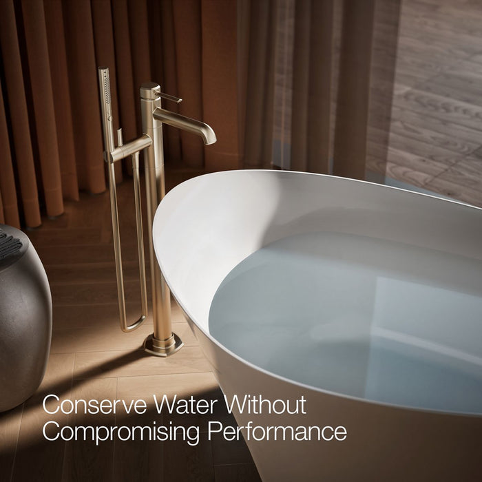 KOHLER K-T27025-4 Occasion Floor-mount bath filler trim with handshower, vibrant brushed bronze - view 5