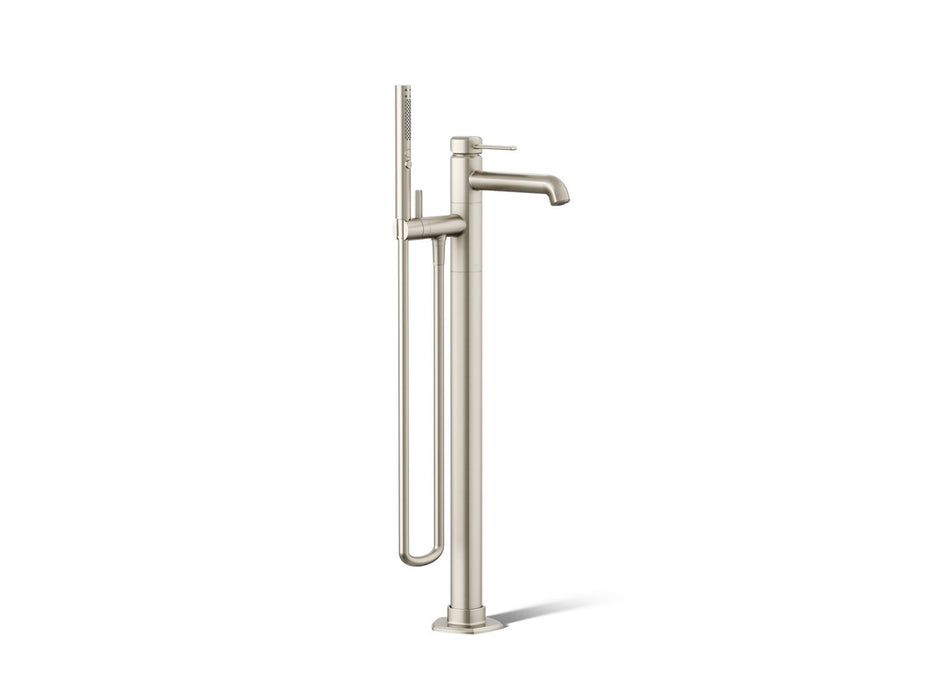 KOHLER K-T27025-4 Occasion Floor-mount bath filler trim with handshower, vibrant brushed nickel
