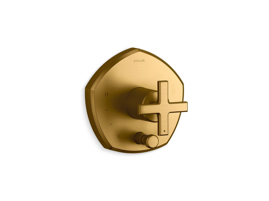 KOHLER K-T27044-3 Occasion Rite-Temp valve trim with push-button diverter and cross handle