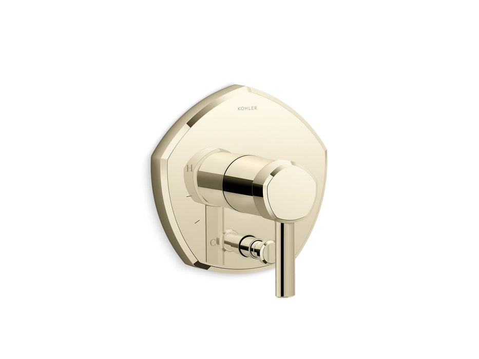 KOHLER K-T27044-4 Occasion Rite-Temp valve trim with push-button diverter and lever handle