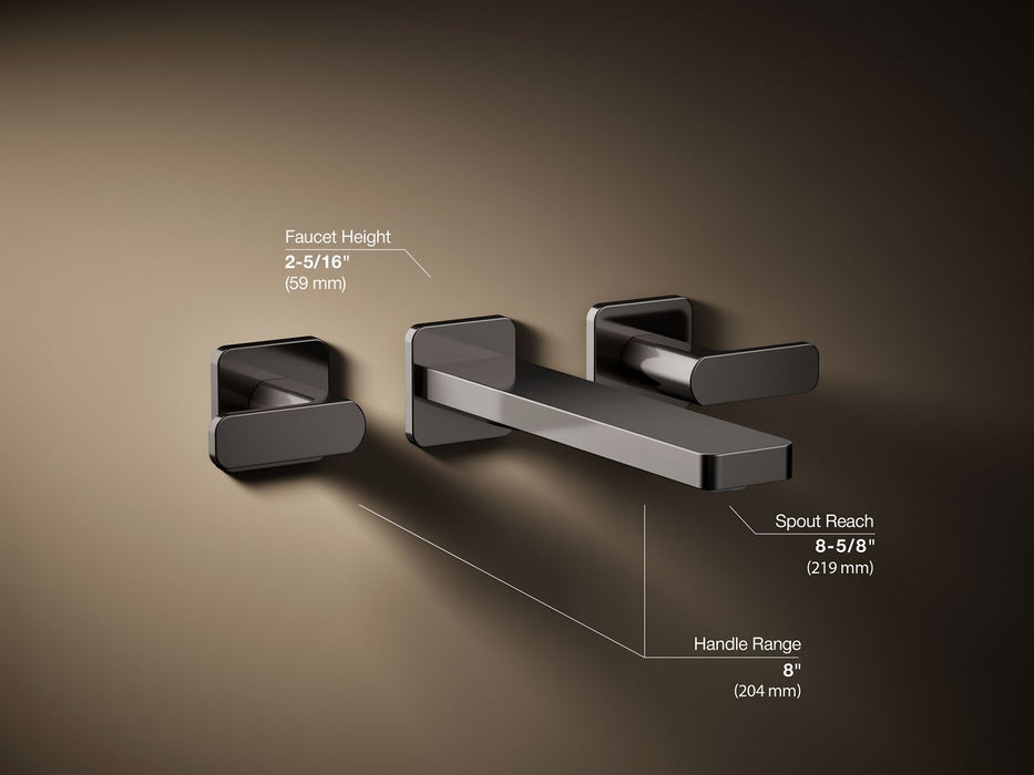 KOHLER K-T27120-4 Parallel Wall-mount bathroom sink faucet trim, 1.2 gpm