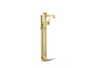 KOHLER K-T27408-4 Riff Floor-mount bath filler trim with handshower, vibrant brushed moderne brass