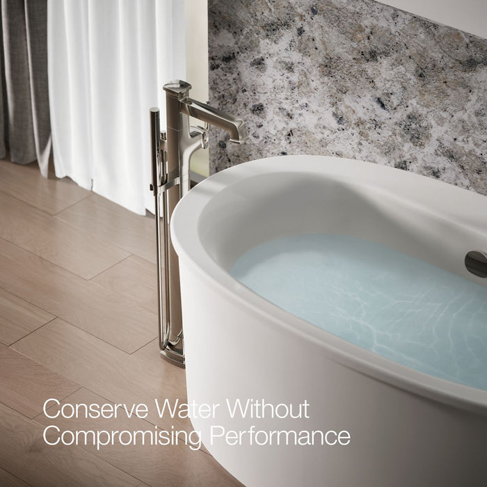 KOHLER K-T27408-4 Riff Floor-mount bath filler trim with handshower, vibrant polished nickel - view 4