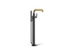 KOHLER K-T27424-4 Tone Floor-mount bath filler trim with handshower, matte black with moderne brass