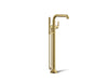 KOHLER K-T27424-4 Tone Floor-mount bath filler trim with handshower, vibrant brushed moderne brass