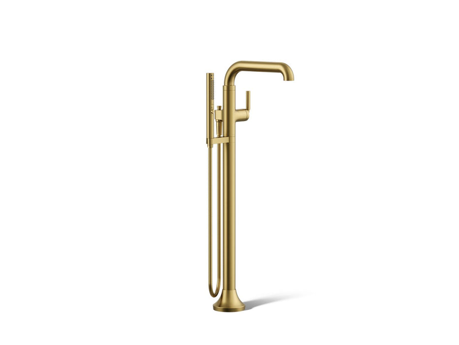 KOHLER K-T27424-4 Tone Floor-mount bath filler trim with handshower, vibrant brushed moderne brass