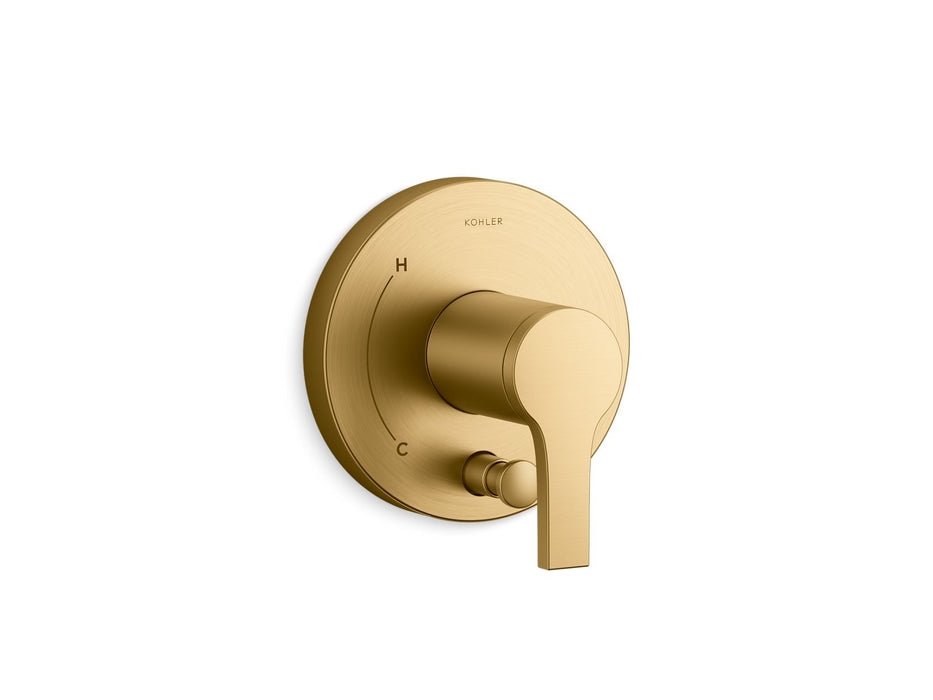 KOHLER K-T35325-4 Elate Rite-Temp valve trim with diverter, vibrant brushed moderne brass