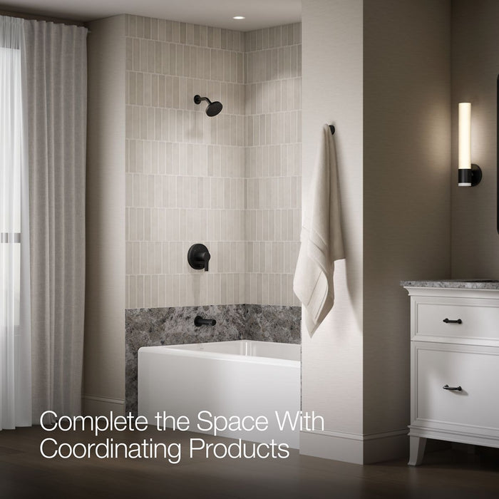KOHLER K-T35327-4G Elate Rite-Temp bath and shower trim kit with push-button diverter, 1.75 gpm, matte black - view 5