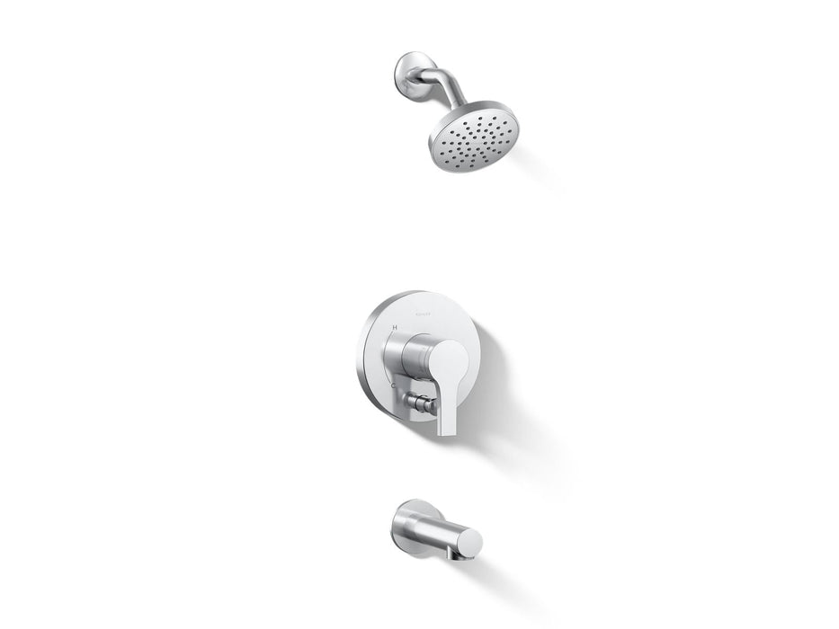 KOHLER K-T35327-4H Elate Rite-Temp bath and shower trim kit with push-button diverter, 1.5 gpm, polished chrome