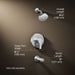 KOHLER K-T35327-4H Elate Rite-Temp bath and shower trim kit with push-button diverter, 1.5 gpm, polished chrome - view 4