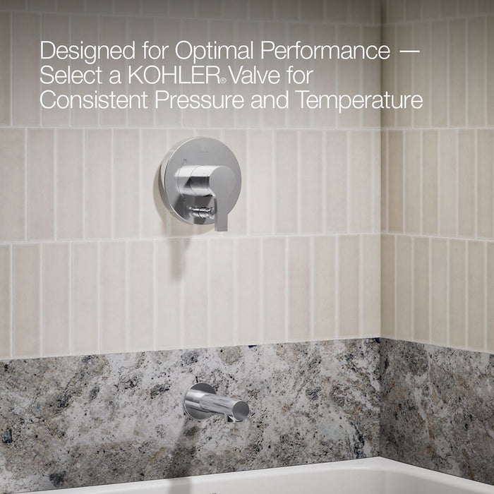 KOHLER K-T35327-4Y Elate Rite-Temp bath and shower trim kit with push-button diverter, 2.5 gpm, polished chrome - view 5