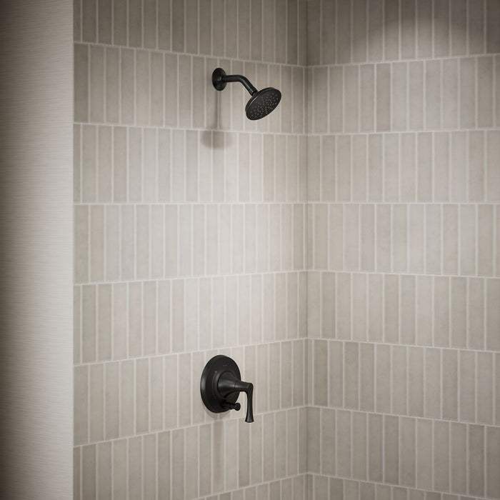 KOHLER K-T35943-4G Buckley Rite-Temp® Shower Trim Kit with Push-button Diverter, 1.75 GPM, Matte Black - image focused on sin