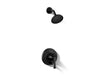 KOHLER K-T35943-4Y Buckley Rite-Temp® Shower Trim Kit with Push-button Diverter, 2.5 GPM, Matte Black - 3/4 view of product
