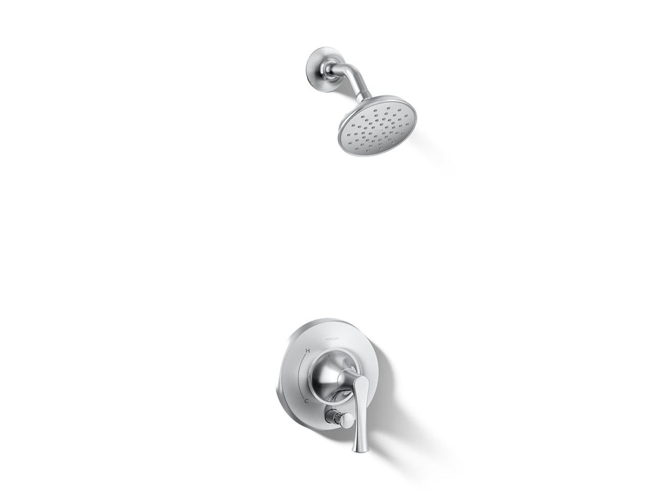 KOHLER K-T35943-4Y Buckley Rite-Temp® Shower Trim Kit with Push-button Diverter, 2.5 GPM, Polished Chrome - 3/4 view of produ