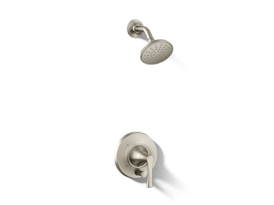 KOHLER K-T35943-4Y Buckley Rite-Temp® Shower Trim Kit with Push-button Diverter, 2.5 GPM, Vibrant Brushed Nickel - 3/4 view o