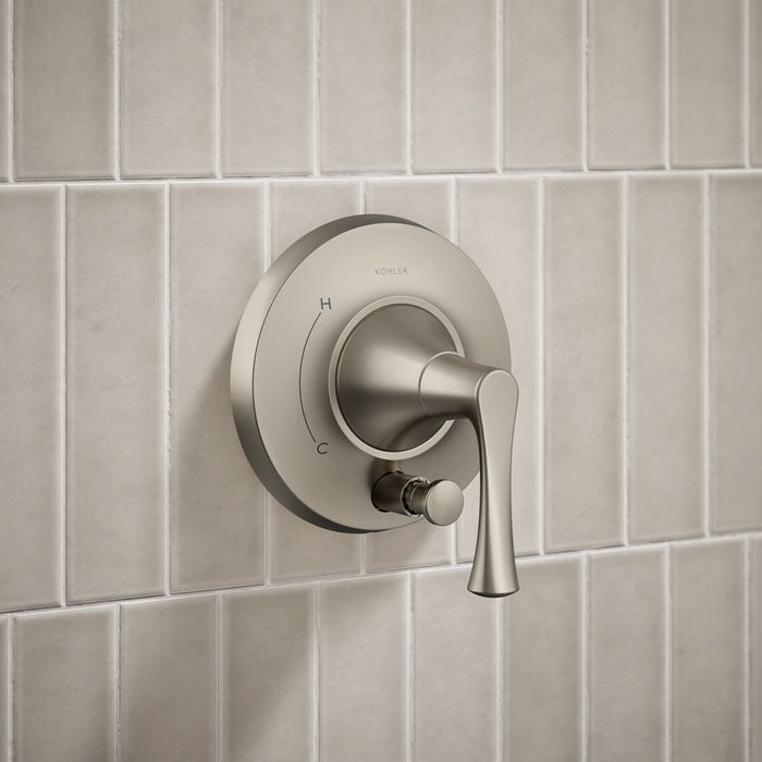 KOHLER K-T35943-4Y Buckley Rite-Temp® Shower Trim Kit with Push-button Diverter, 2.5 GPM, Vibrant Brushed Nickel - Shows clos