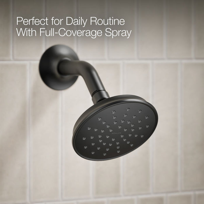 KOHLER K-T35944-4Y Buckley Rite-Temp® Bath and Shower Trim Kit with Push-button Diverter, 2.5 GPM, Matte Black - close-up vie