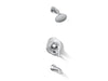 KOHLER K-T35944-4Y Buckley Rite-Temp® Bath and Shower Trim Kit with Push-button Diverter, 2.5 GPM, Polished Chrome - 3/4 view