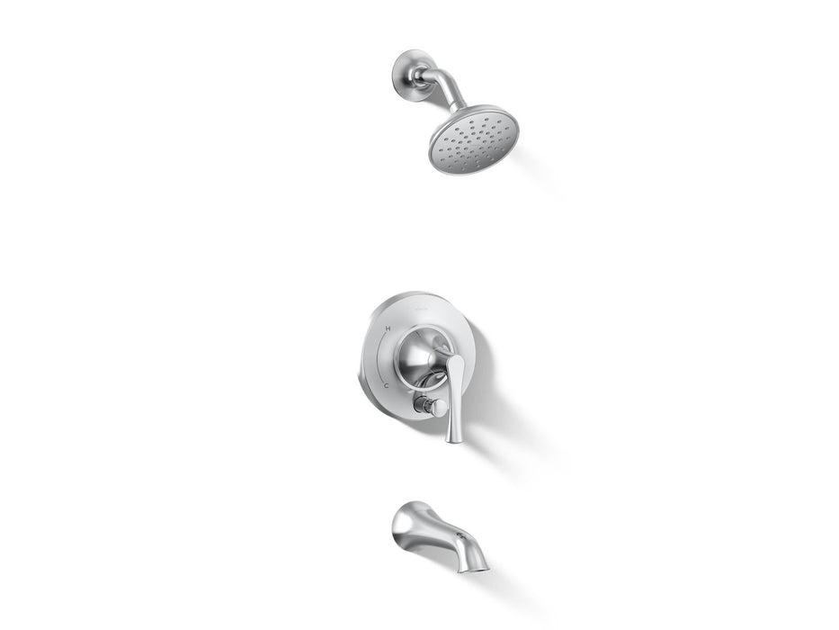KOHLER K-T35944-4Y Buckley Rite-Temp® Bath and Shower Trim Kit with Push-button Diverter, 2.5 GPM, Polished Chrome - 3/4 view