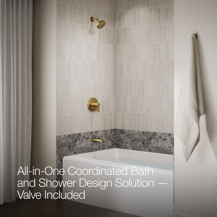 KOHLER K-T49979-4L Pitch Rite-Temp bath and shower trim kit with push-button diverter, without showerhead, vibrant...