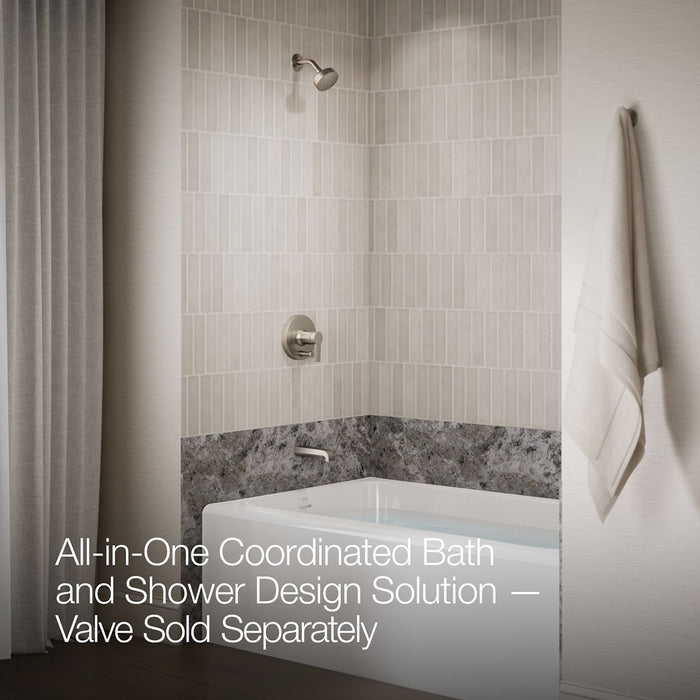 KOHLER K-T49980-4Y Pitch Rite-Temp bath and shower trim kit with push-button diverter and lever handle, 2.5 gpm, vibrant...