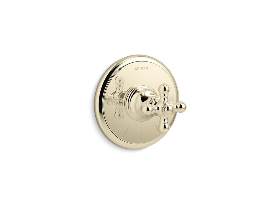 KOHLER K-T72769-3 Artifacts MasterShower temperature control valve trim with cross handle