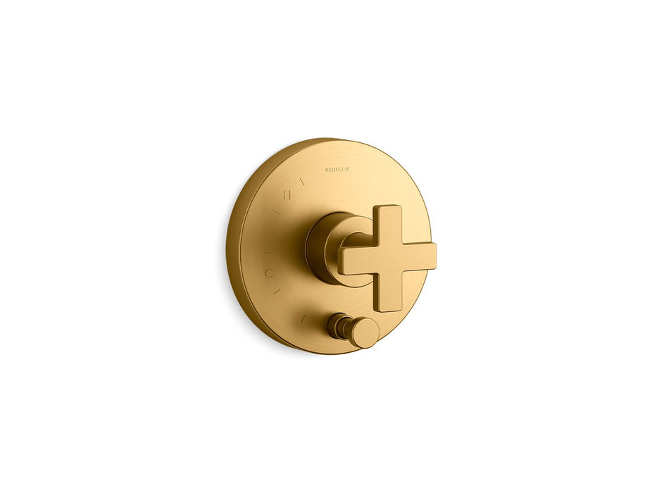 KOHLER K-T73117-3 Composed Rite-Temp valve trim with push-button diverter and cross handle