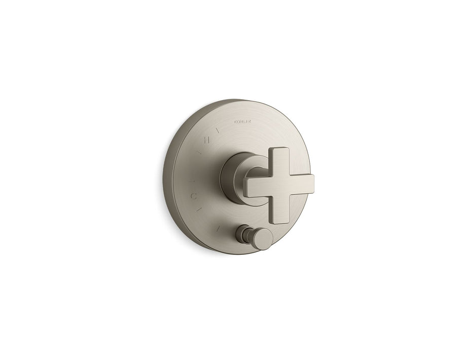 KOHLER K-T73117-3 Composed Rite-Temp valve trim with push-button diverter and cross handle