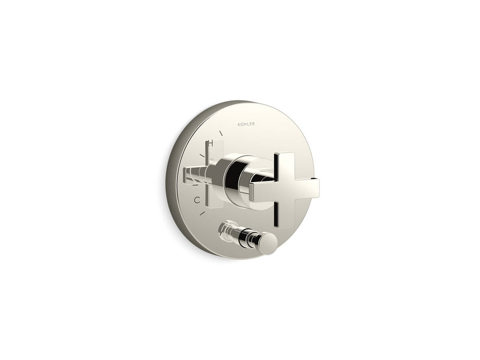 KOHLER K-T73117-3 Composed Rite-Temp valve trim with push-button diverter and cross handle