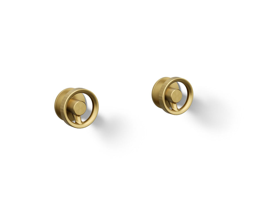 KOHLER K-T77981-9 Components Wall-mount bathroom sink faucet Industrial handle trim, vibrant brushed moderne brass