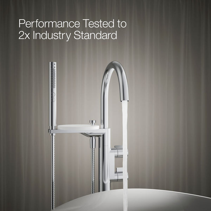 KOHLER K-T77984-4 Components Floor-mount bath filler trim with lever handles and handshower