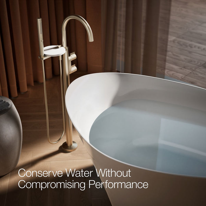 KOHLER K-T77984-4 Components Floor-mount bath filler trim with lever handles and handshower, vibrant brushed bronze - view 4