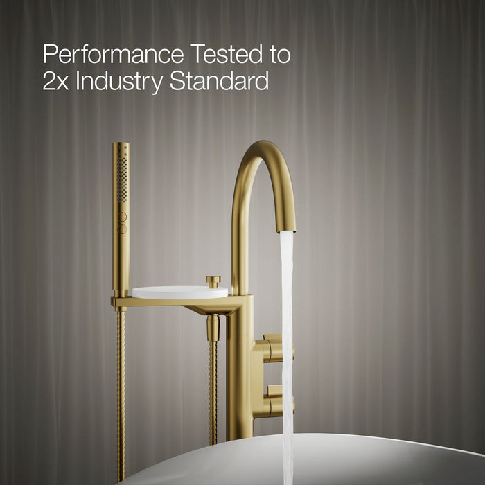 KOHLER K-T77984-4 Components Floor-mount bath filler trim with lever handles and handshower