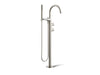 KOHLER K-T77984-4 Components Floor-mount bath filler trim with lever handles and handshower, vibrant polished nickel