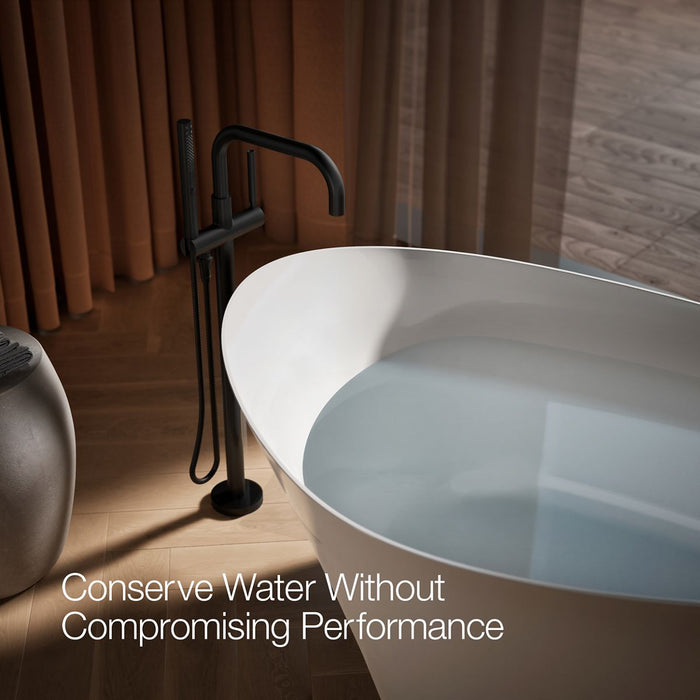 KOHLER K-T97328-4 Purist Floor-mount bath filler trim with handshower