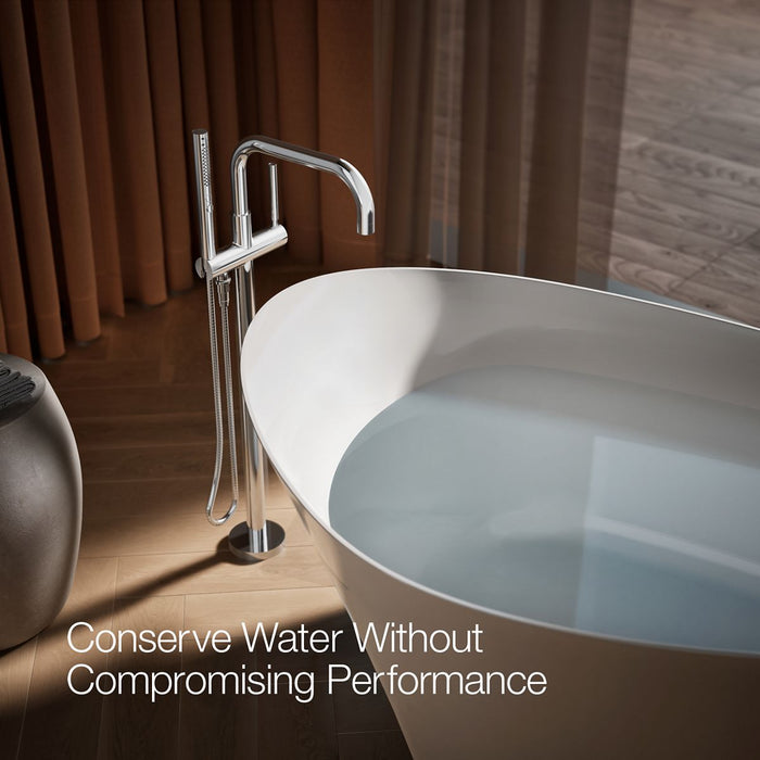 KOHLER K-T97328-4 Purist Floor-mount bath filler trim with handshower