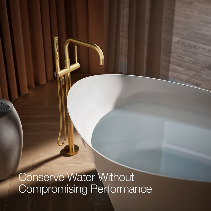 KOHLER K-T97328-4 Purist Floor-mount bath filler trim with handshower