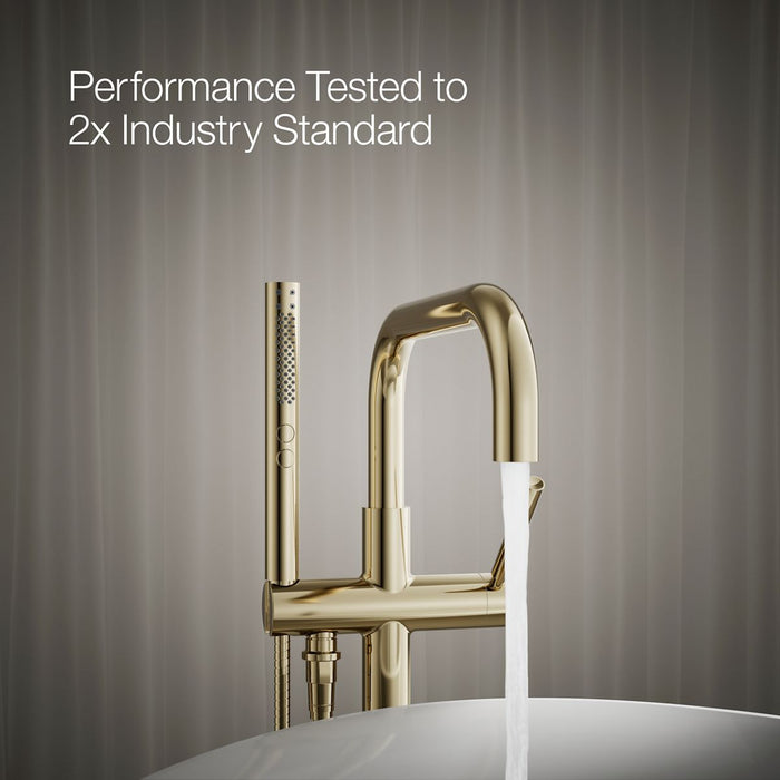 KOHLER K-T97328-4 Purist Floor-mount bath filler trim with handshower