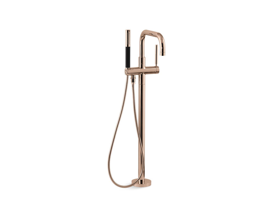 KOHLER K-T97328-4 Purist Floor-mount bath filler trim with handshower