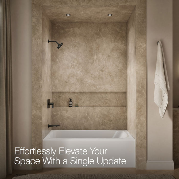 Up to 2 walls & multiple product categories visible, 1-point perspective