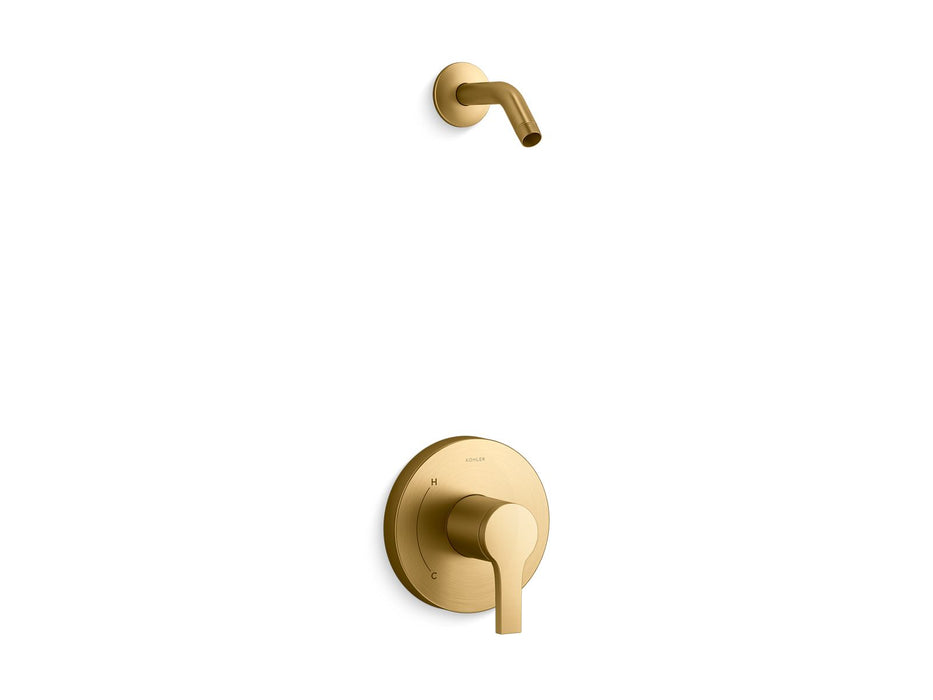 KOHLER K-TLS35321-4 Elate Rite-Temp shower trim kit, without showerhead, vibrant brushed moderne brass