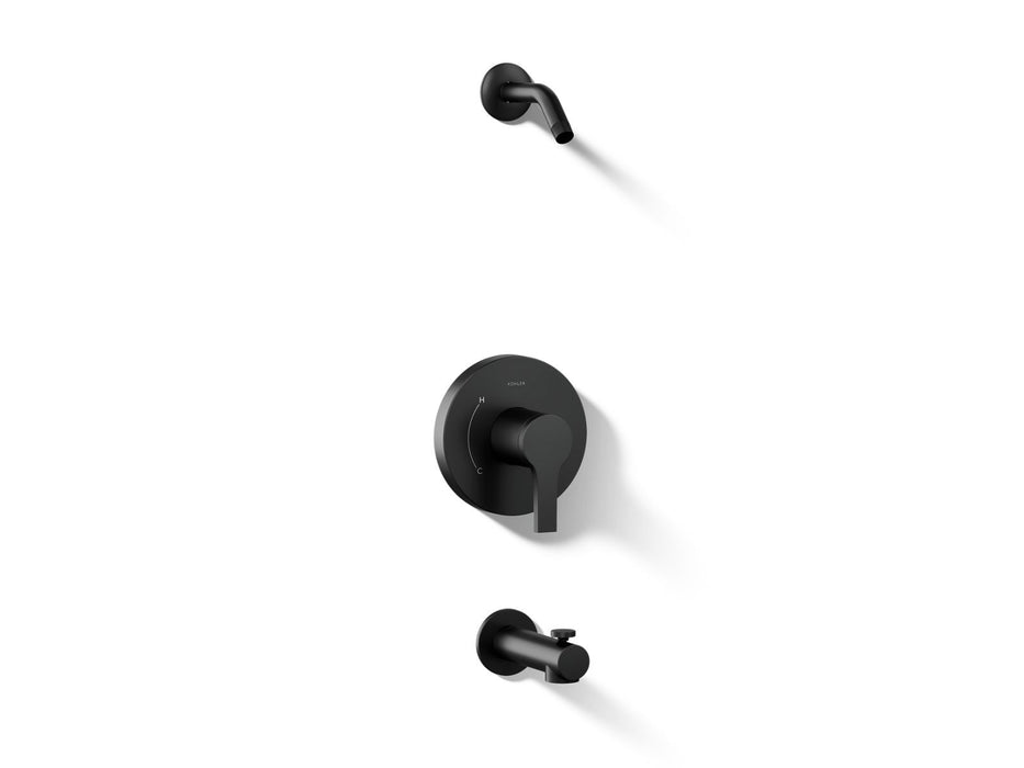 KOHLER K-TLS35322-4 Elate Rite-Temp bath and shower trim kit, without showerhead, matte black