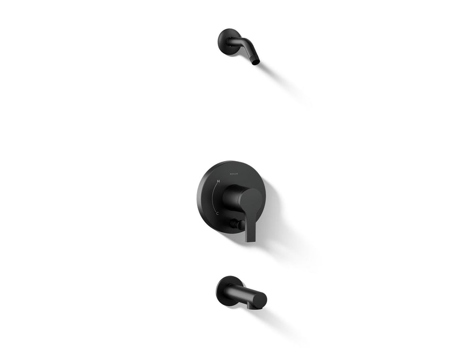 KOHLER K-TLS35327-4 Elate Rite-Temp bath and shower trim kit with push-button diverter, without showerhead