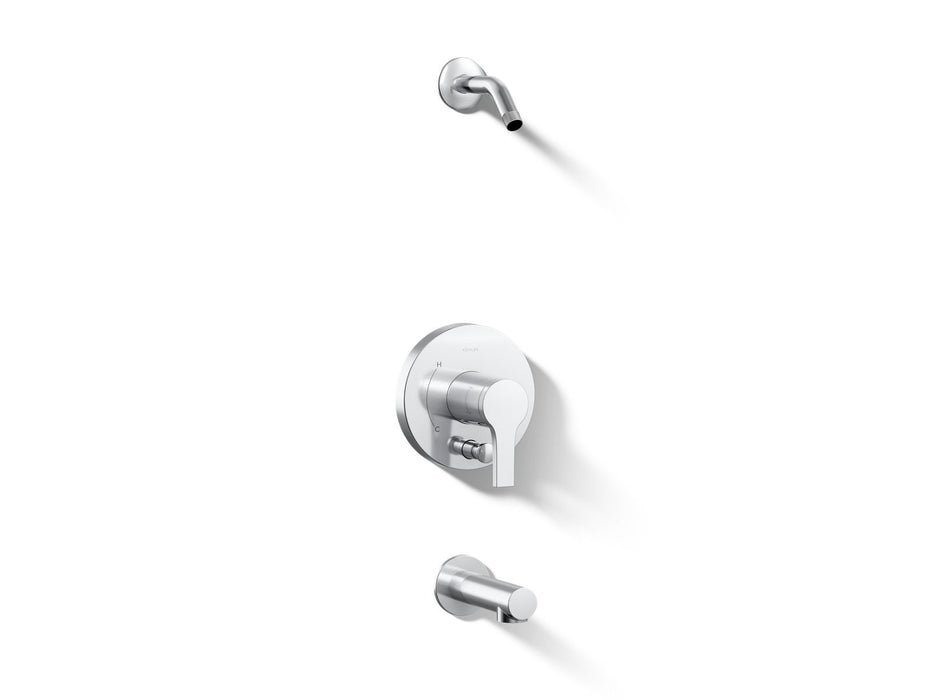 KOHLER K-TLS35327-4 Elate Rite-Temp bath and shower trim kit with push-button diverter, without showerhead
