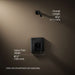 3/4 view of product with dimensions